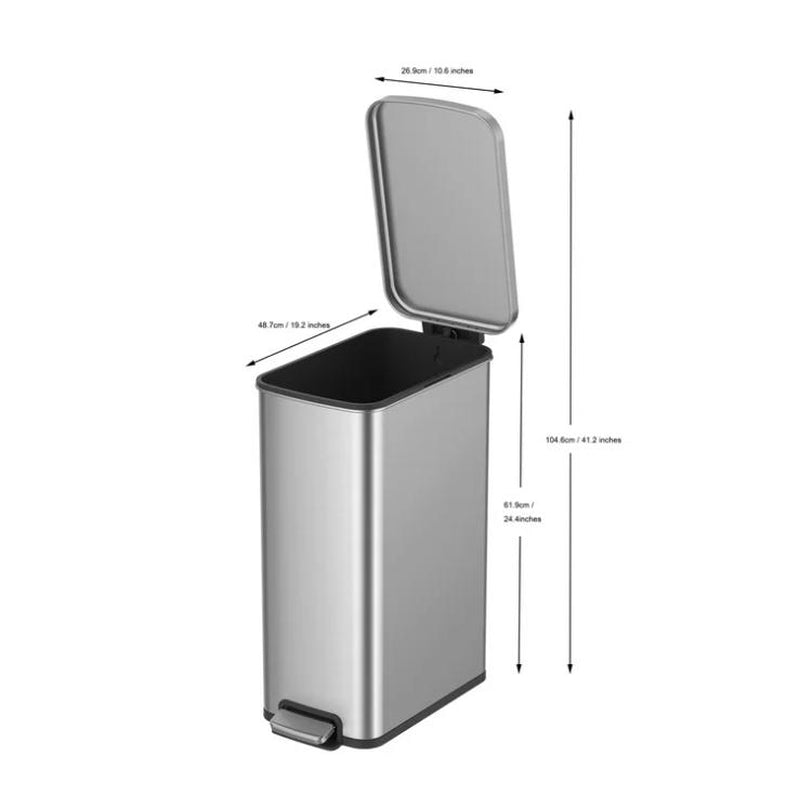 Upgrade Your Kitchen with Our Stylish 13.2 Gallon Stainless Steel Step Trash Can – Perfect for Smart Storage!