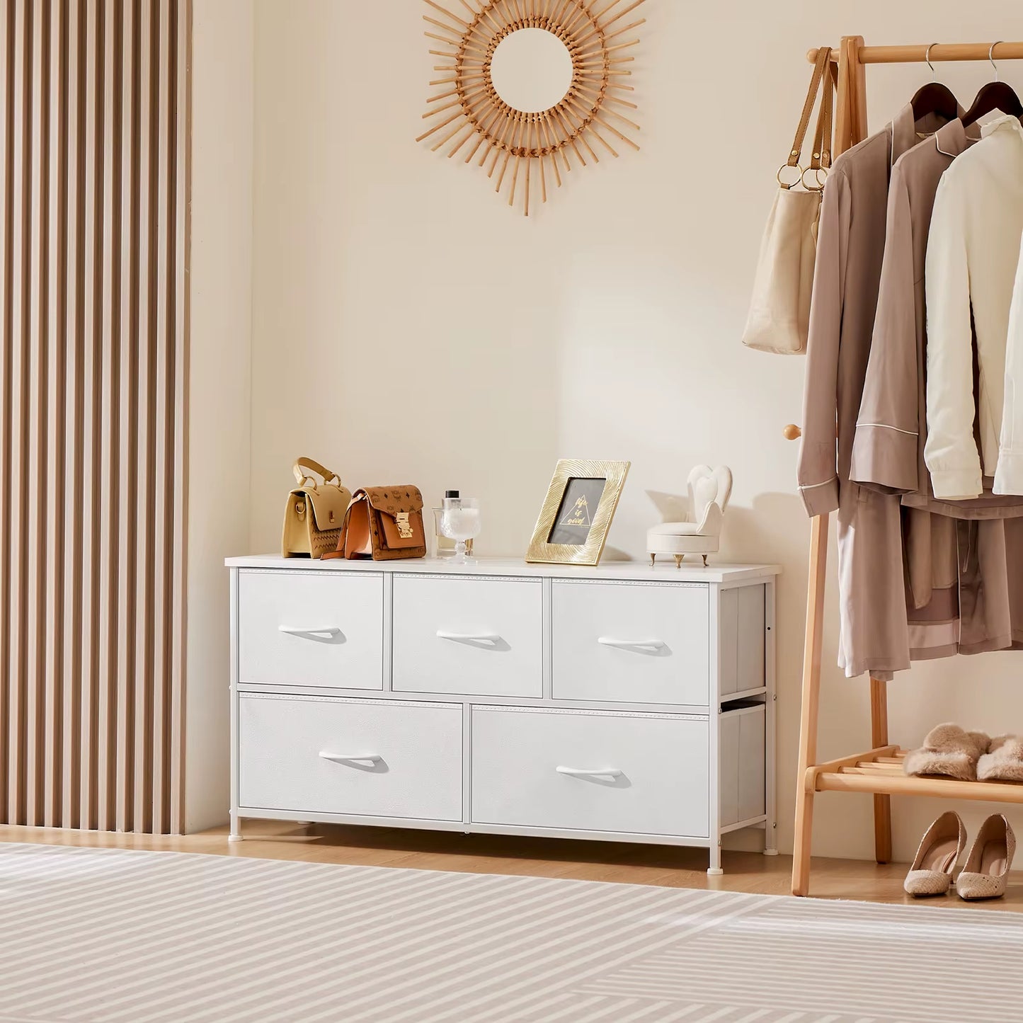 Wardrobes for Bedroom with 5/7/10 White Lover Fabric Drawers Chest Wardrobe Closet for Storage Cabinet Bedroom of Furniture