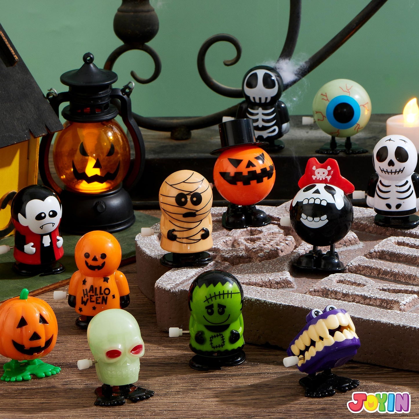 Exciting 12-Piece Halloween Wind-Up Toy Set for Kids - Perfect Party Favors and Goody Bag Fillers!