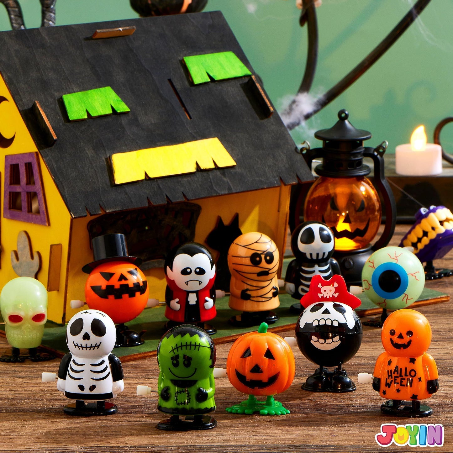 Exciting 12-Piece Halloween Wind-Up Toy Set for Kids - Perfect Party Favors and Goody Bag Fillers!