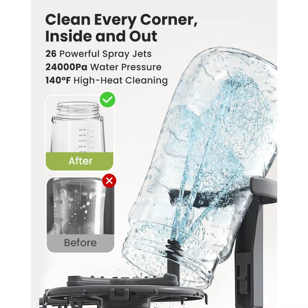 Revolutionize Baby Care with the EaseClean Bottle Washer Pro - The Ultimate All-in-One Washer, Sterilizer, and Dryer for Bottles and Baby Essentials