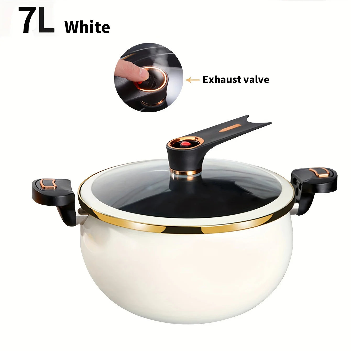 7L Micro-Pressure Cooker Pot, 26cm Non-Stick Stew Pot, Large-Capacity Multi-Functional Cookware for Induction and Gas Stoves