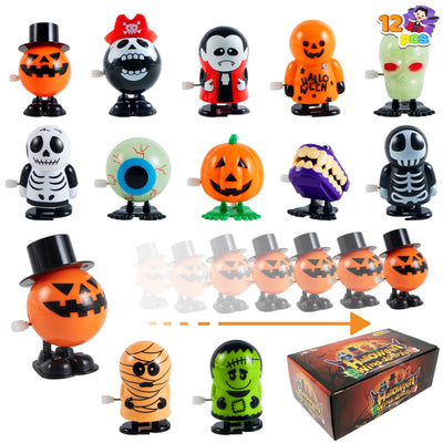 Exciting 12-Piece Halloween Wind-Up Toy Set for Kids - Perfect Party Favors and Goody Bag Fillers!