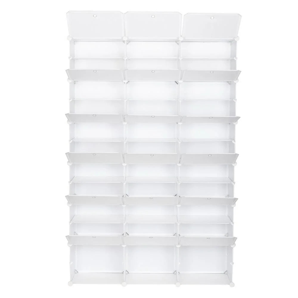 12 Tiers Shoe Rack Shelf 36 Cubes Shoe Storage Cabinet 72 Pairs Shoe Storage Organizer for Entryway Hallway Bedroom Living Room, White