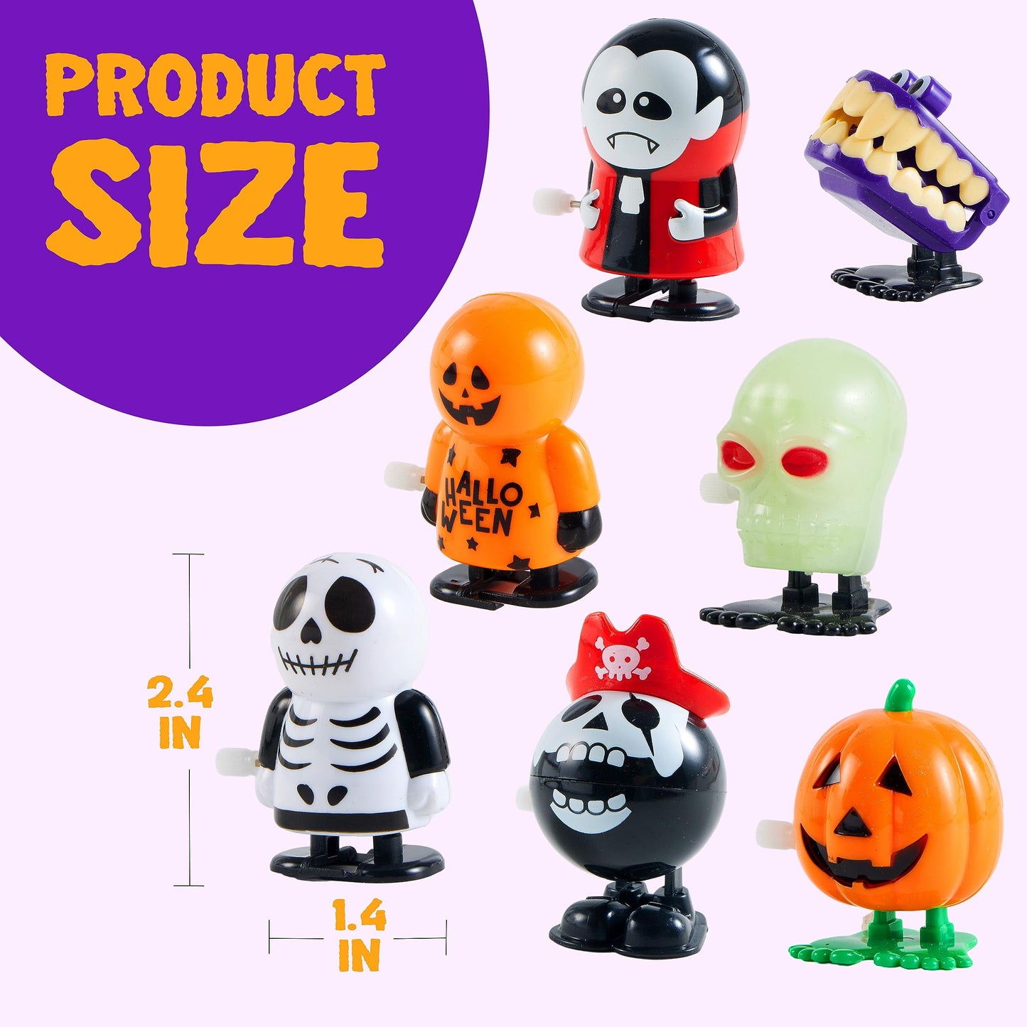 Exciting 12-Piece Halloween Wind-Up Toy Set for Kids - Perfect Party Favors and Goody Bag Fillers!