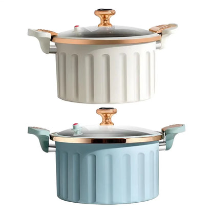 8L Enamel Micro Pressure Pot Korean Vacuum Non Stick Soup Pot Non Stick Soup Pot Multifunctional Double Ear Stewing Boiling Pot