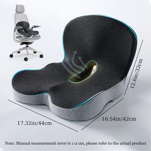 Ergonomic Memory Foam Seat Cushion for Office Chairs and Truck Drivers - Alleviates Back, Tailbone, and Sciatica Pain