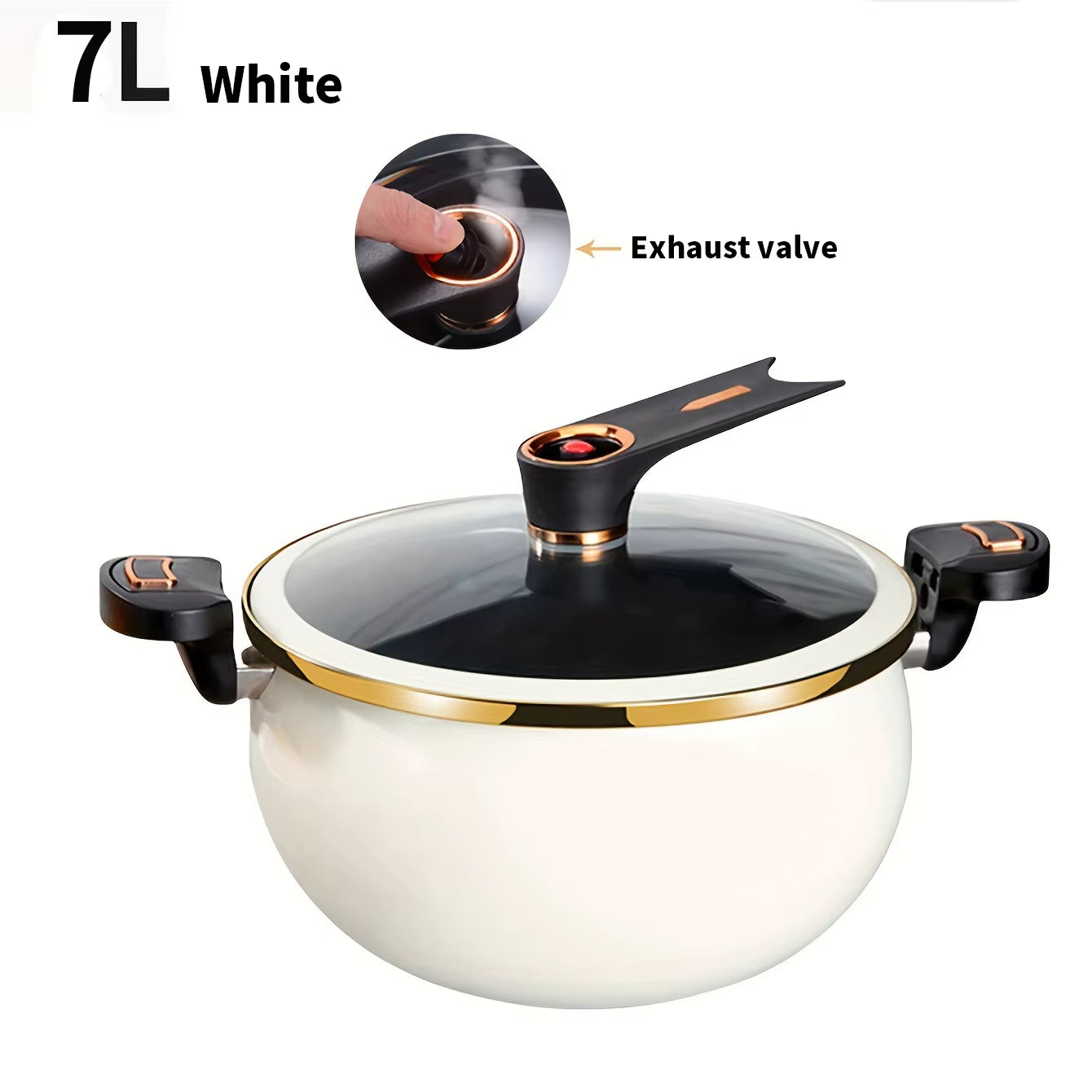 1 Piece Chubby Micro-Pressure Pot Household 7L Large Capacity 26Cm Stew Pot Multi-Functional Non-Stick Pot Induction Cooker Gas Suitable