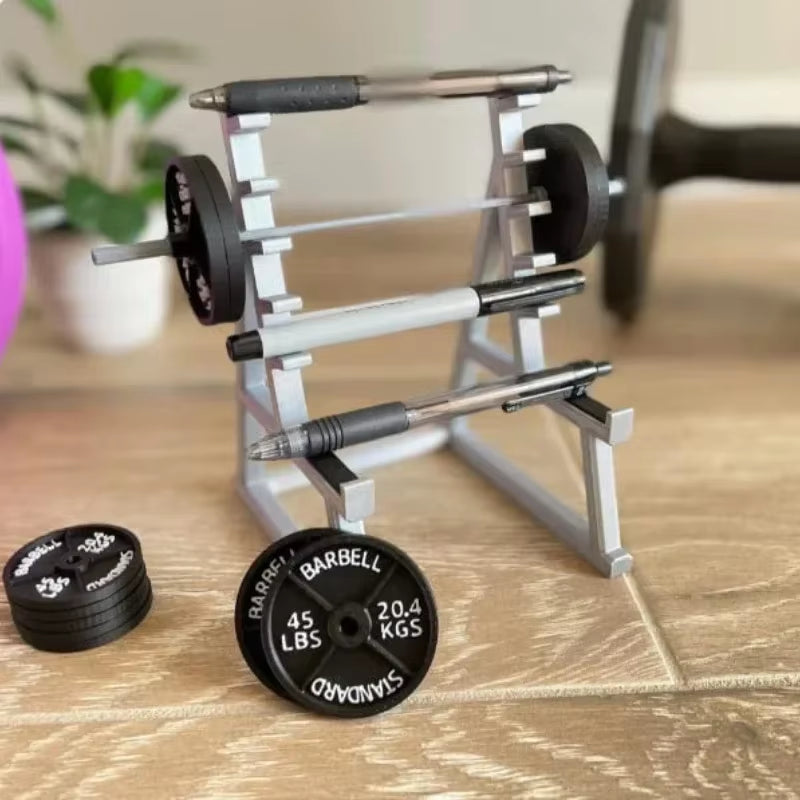 Pen Storage Squat Rack Decoration Desk Barbell Rack Pen Holder Display Rack Portable Gym Theme