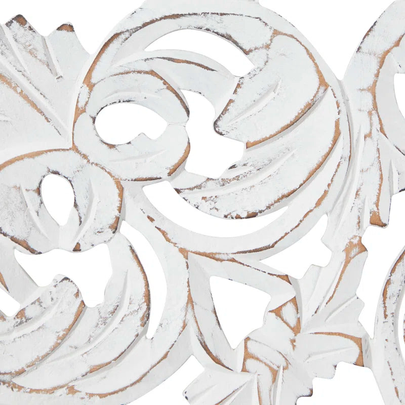 Handmade Wooden Floral Wall Decor | Intricately Carved Home Accent | Joyfulworld 