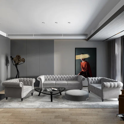 Elebash 3 - Piece Velvet Living Room Set