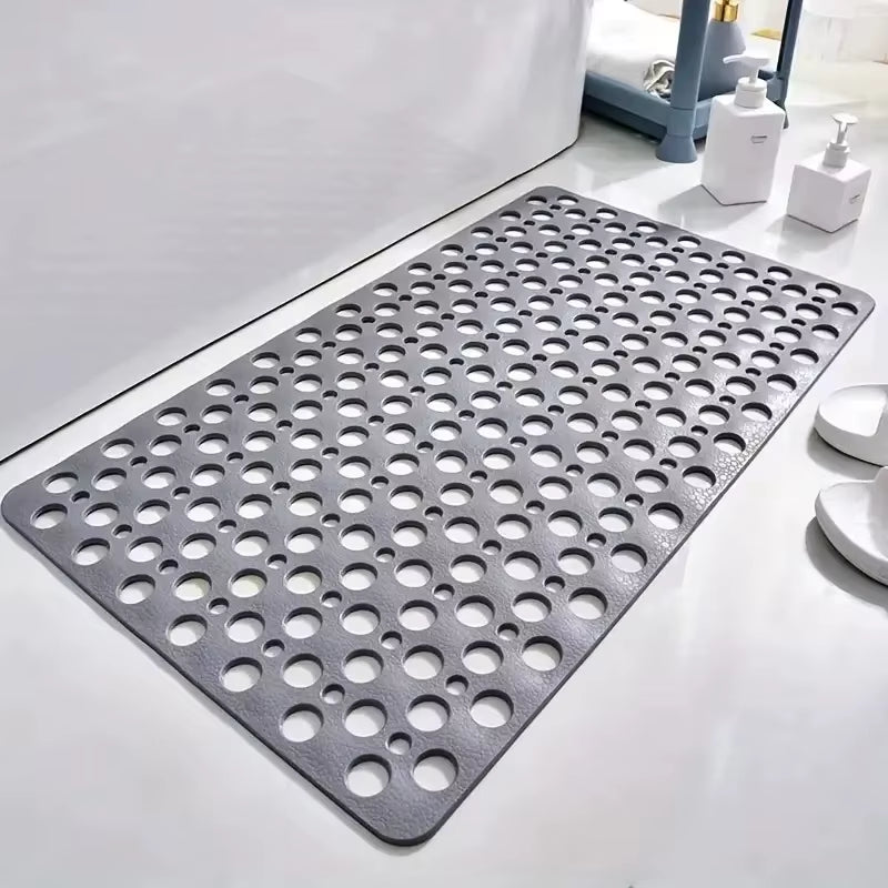 Square Non-Slip Bathroom Mat with Suction Cup and round Hole Design Shower Anti-Fall Household Shower Massage Quick Drainage Mat