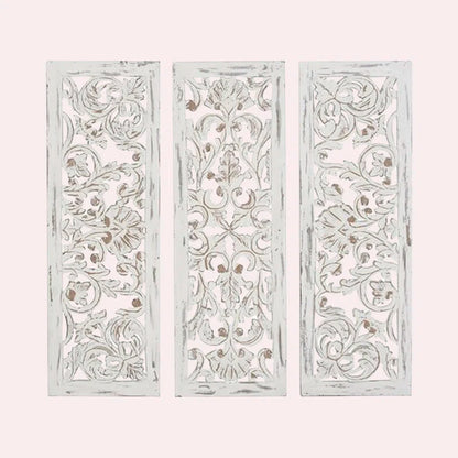 Handmade Wooden Floral Wall Decor | Intricately Carved Home Accent | Joyfulworld 