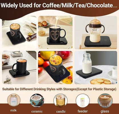 JoyfulWorld Coffee Mug Warmer for Desk with Auto Shut Off, Electric Coffee Cup Warmer Set for Home & Office (L10)