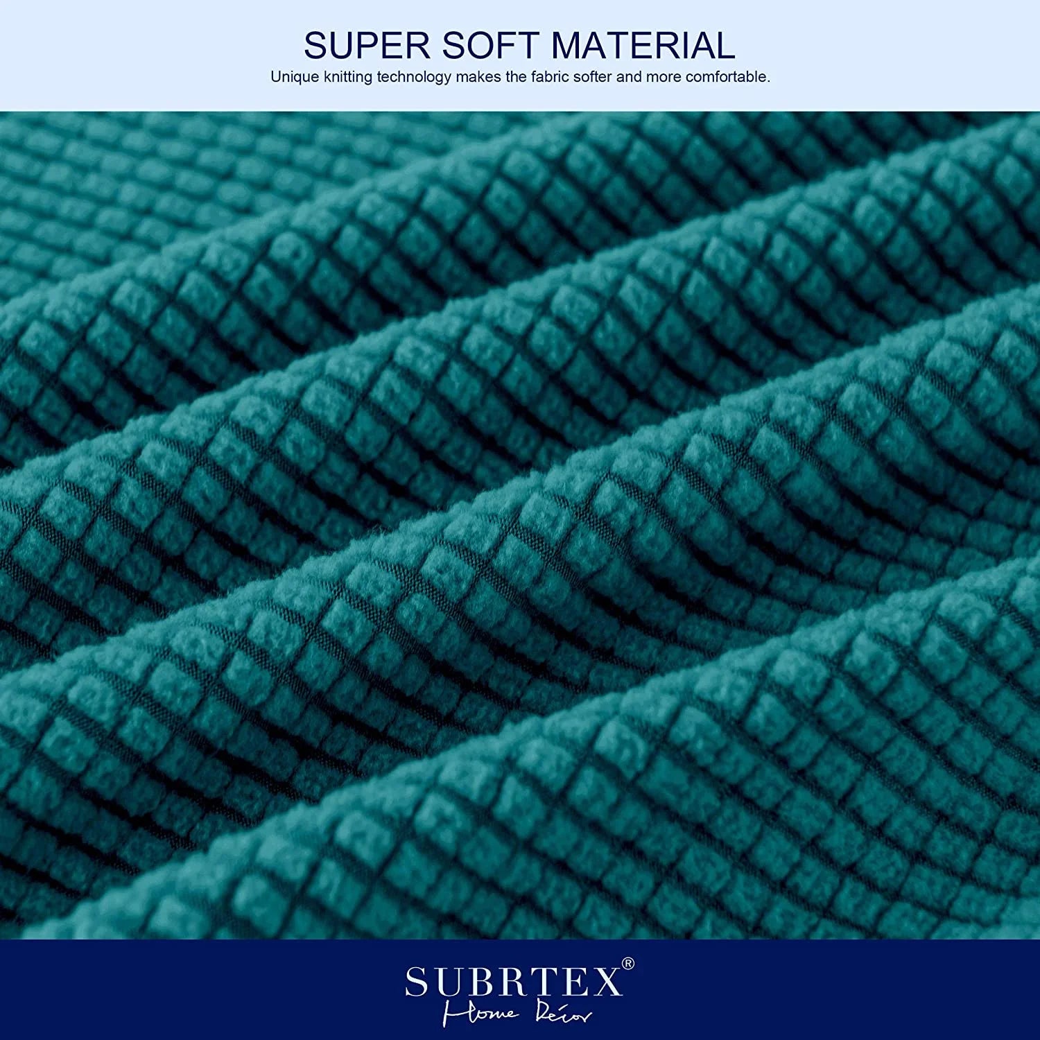 4-Piece Stretch Textured Grid Sofa Cover Slipcover,Separate Cushion Cover(Turquoise, Sofa)