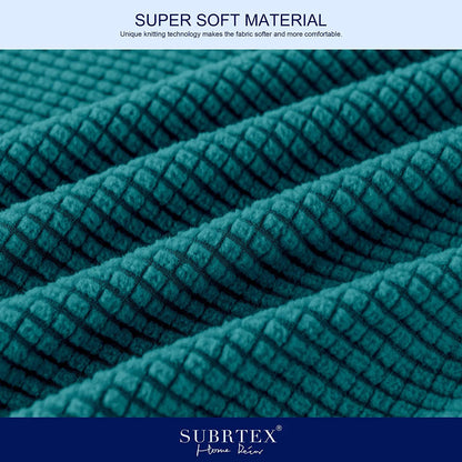 4-Piece Stretch Textured Grid Sofa Cover Slipcover,Separate Cushion Cover(Turquoise, Sofa)