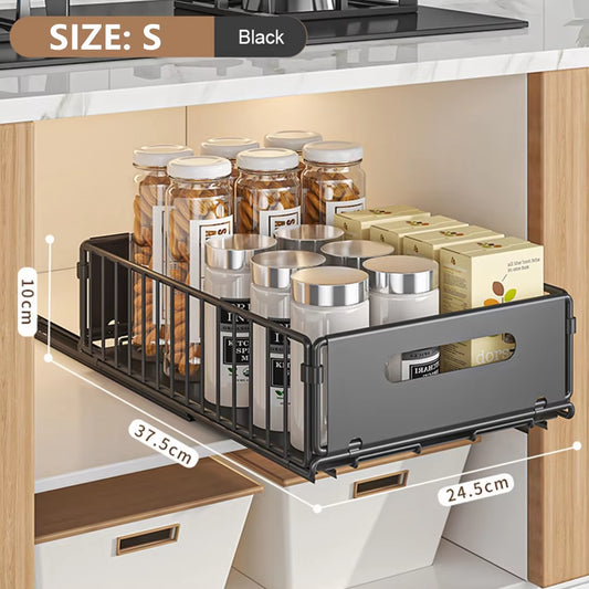 Maximize Your Space with Our Easy Installation Slide-Out Kitchen Storage Rack for Spice and Seasoning Organization