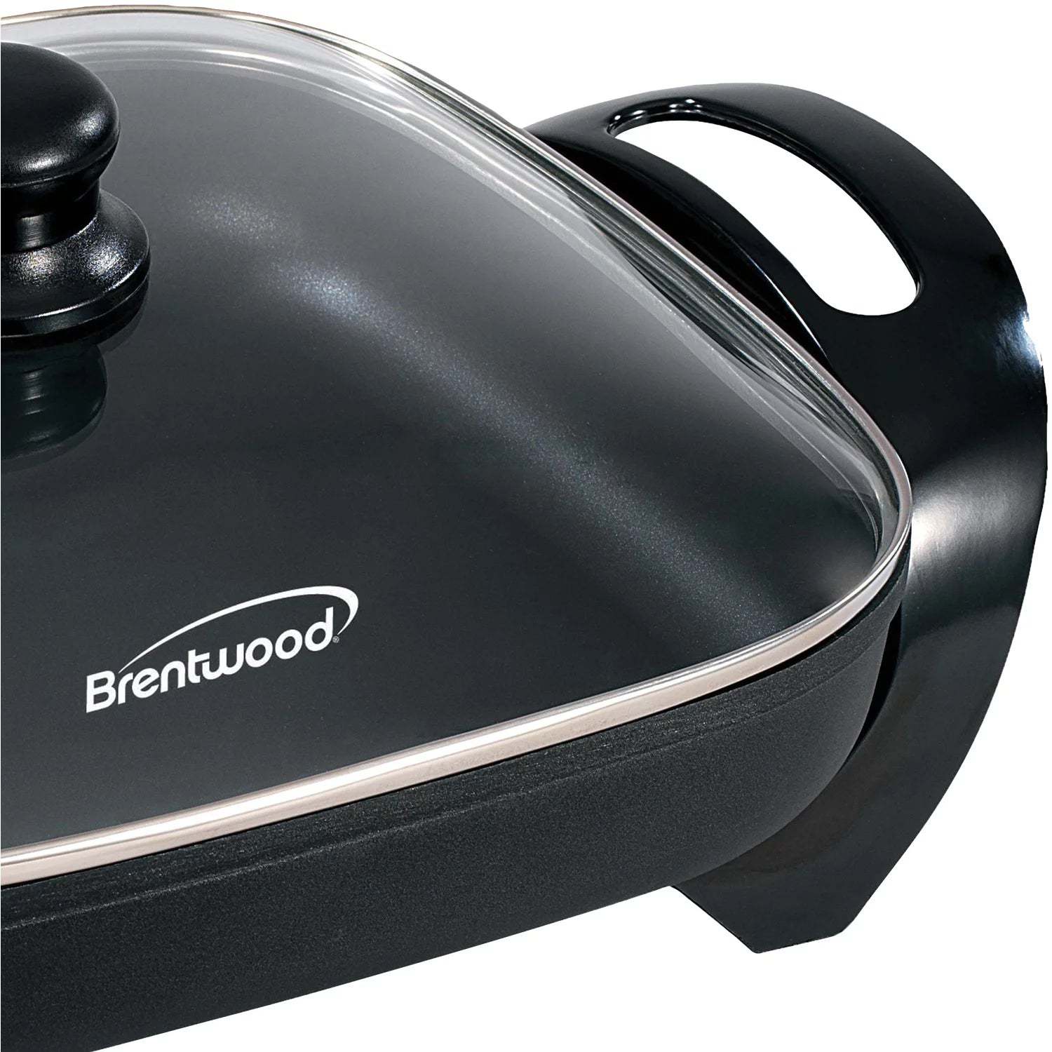 Nonstick Electric Skillet with Glass Lid, 12 Inch, 1300W Fast Heating Cooking Pan 