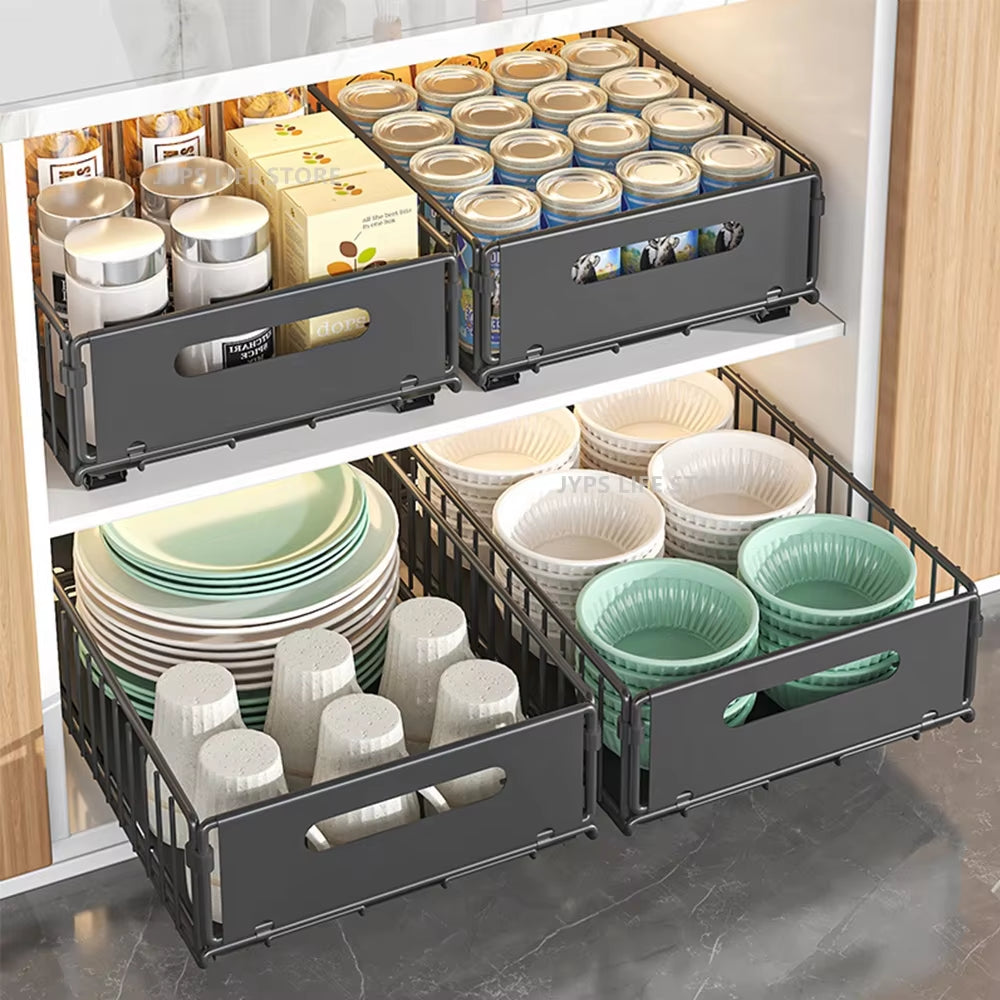 Maximize Your Space with Our Easy Installation Slide-Out Kitchen Storage Rack for Spice and Seasoning Organization