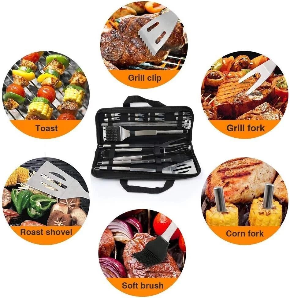 Grill Tools Set,Grill Set,Grilling Utensil Set,Grilling Accessories,Stainless Steel Grill Set, BBQ Kit,Bbq Grill Tools for Outdoor Camping Kitchen,21 Pcs