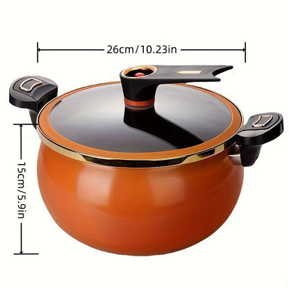 1 Piece Chubby Micro-Pressure Pot Household 7L Large Capacity 26Cm Stew Pot Multi-Functional Non-Stick Pot Induction Cooker Gas Suitable