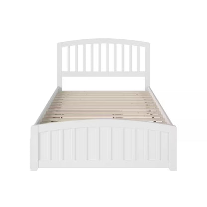 Richmond White Full Platform Bed with Matching Foot Board with Twin Size Urban Trundle Bed