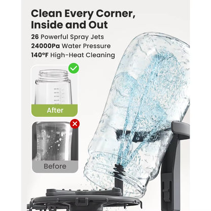 Revolutionize Baby Care with the EaseClean Bottle Washer Pro - The Ultimate All-in-One Washer, Sterilizer, and Dryer for Bottles and Baby Essentials