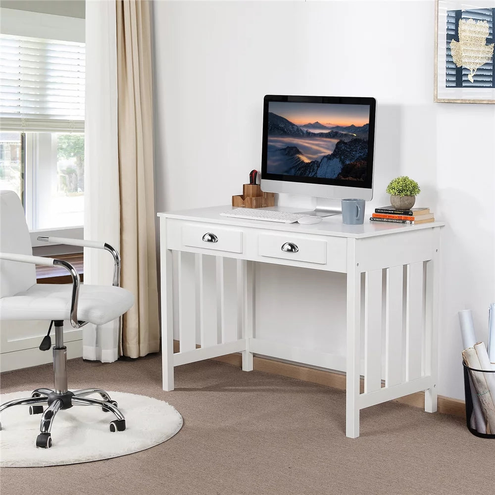 Writing Desk Home Office Computer Desk,White