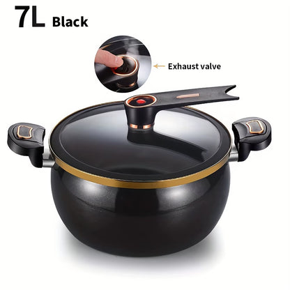 1 Piece Chubby Micro-Pressure Pot Household 7L Large Capacity 26Cm Stew Pot Multi-Functional Non-Stick Pot Induction Cooker Gas Suitable