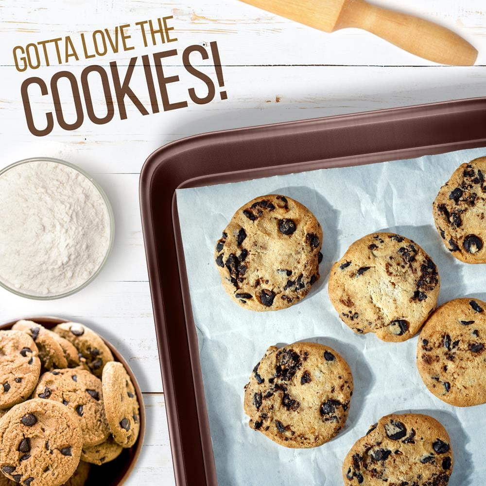 20-Piece Nonstick Cookware & Bakeware Set, PFOA/PTFE/PFOS-Free, Heat-Resistant Silicone Handles, Brown