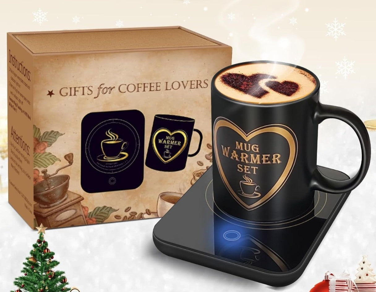 JoyfulWorld Coffee Mug Warmer for Desk with Auto Shut Off, Electric Coffee Cup Warmer Set for Home & Office (L10)