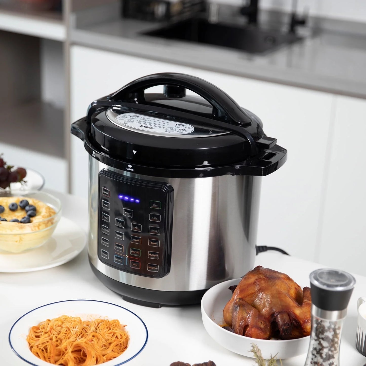 8 Quart Electric Pressure Cooker, Multi-Function Instant Multi Cooker, Stainless Steel
