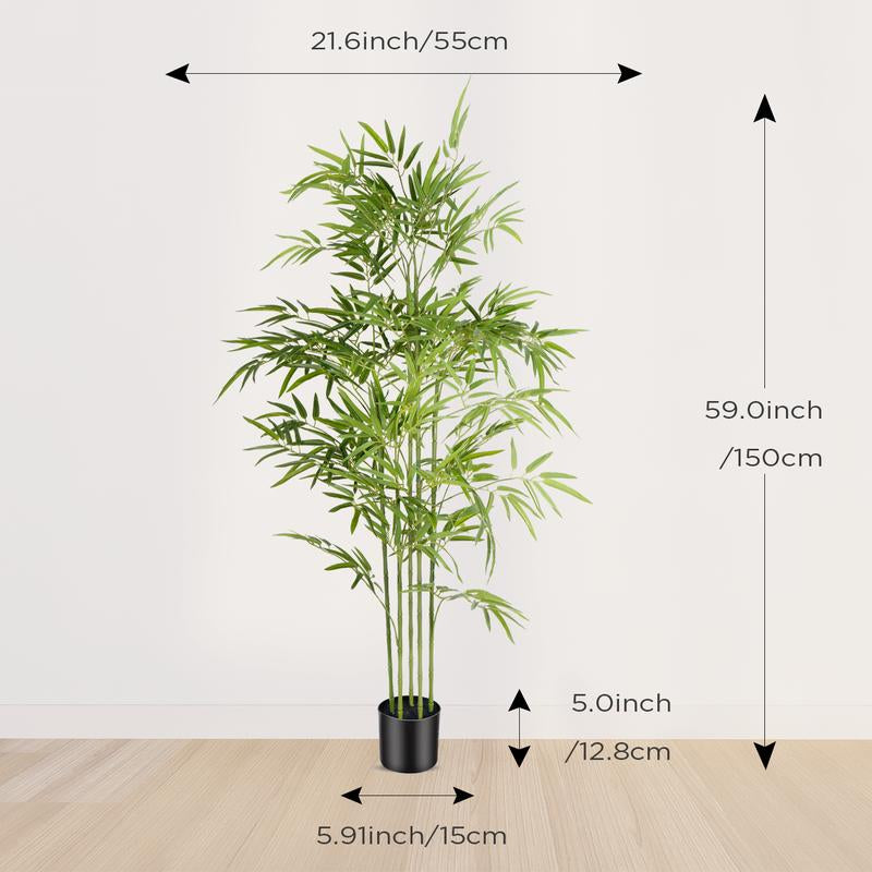 Tall Artificial Bamboo Plant 4/5/6 Ft, Maintenance-Free Indoor Green Decoration