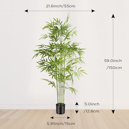 Tall Artificial Bamboo Plant 4/5/6 Ft, Maintenance-Free Indoor Green Decoration