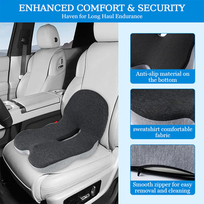 Ergonomic Memory Foam Seat Cushion for Office Chairs and Truck Drivers - Alleviates Back, Tailbone, and Sciatica Pain