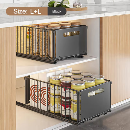 Maximize Your Space with Our Easy Installation Slide-Out Kitchen Storage Rack for Spice and Seasoning Organization