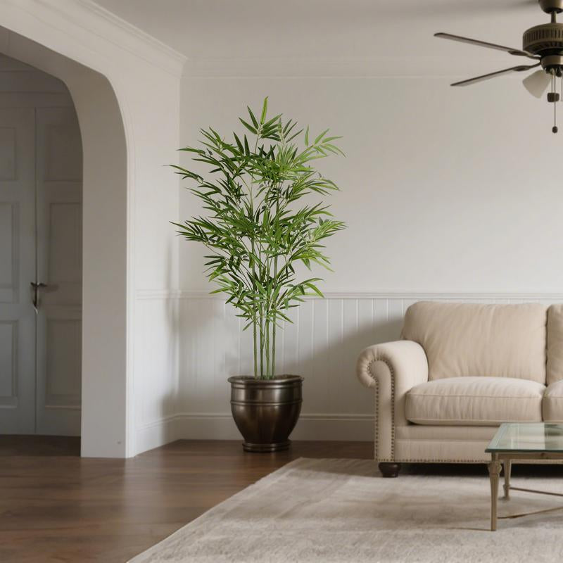 Tall Artificial Bamboo Plant 4/5/6 Ft, Maintenance-Free Indoor Green Decoration