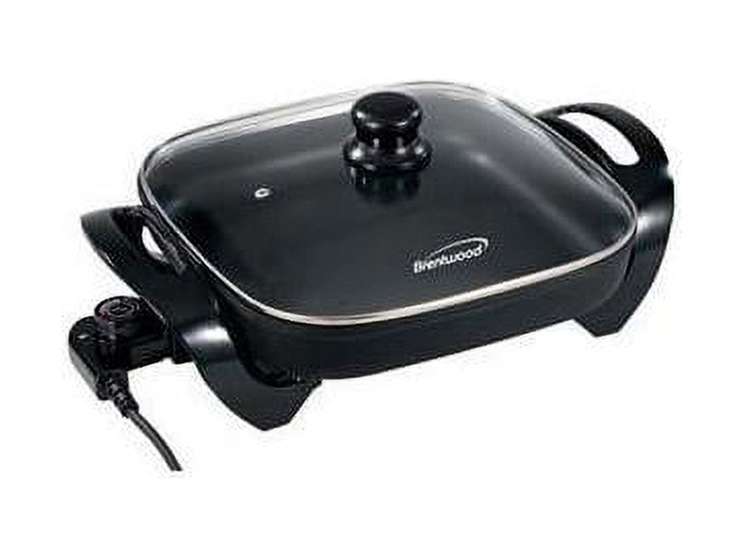 Nonstick Electric Skillet with Glass Lid, 12 Inch, 1300W Fast Heating Cooking Pan 