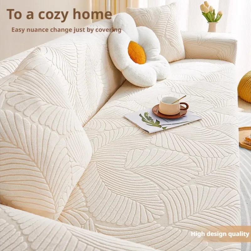 Jacquard Velvet Sofa Cover Four Seasons Universal Cover Anti-Cat Scratch Velvet Sofa Cover for Living Room 1/2/3/4 Seater