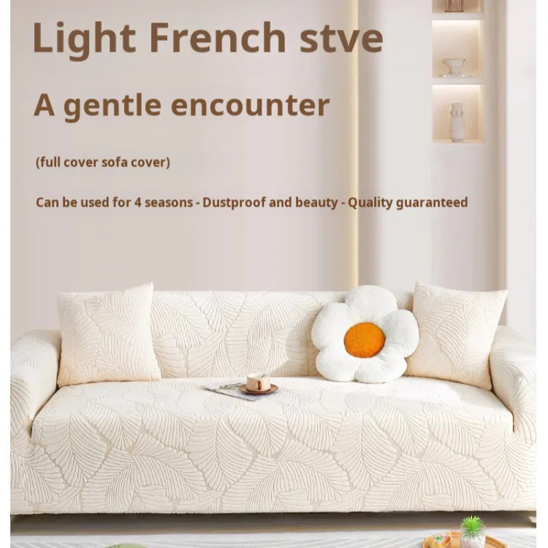 Jacquard Velvet Sofa Cover Four Seasons Universal Cover Anti-Cat Scratch Velvet Sofa Cover for Living Room 1/2/3/4 Seater