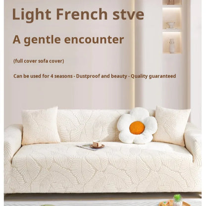 Jacquard Velvet Sofa Cover Four Seasons Universal Cover Anti-Cat Scratch Velvet Sofa Cover for Living Room 1/2/3/4 Seater