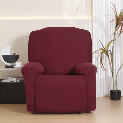 4Pcs/Set Solid Color Stretch Recliner Sofa Cover for Living Room Elastic Non Slip Armchair Covers All-Inclusive Couch Slipcovers