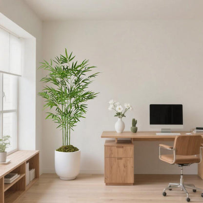 Tall Artificial Bamboo Plant 4/5/6 Ft, Maintenance-Free Indoor Green Decoration