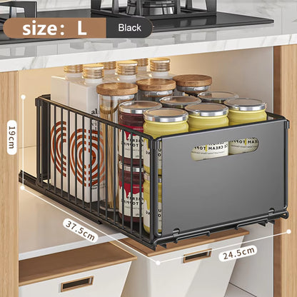 Maximize Your Space with Our Easy Installation Slide-Out Kitchen Storage Rack for Spice and Seasoning Organization