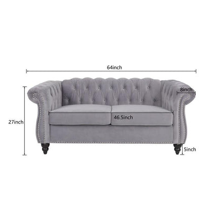 Giratree Furniture 78" 3-Seater Velvet Sofa | Tufted Back Chesterfield Upholstered Couch | Ideal for Living Room, Apartment, Office, Reception, Lounge, Small Spaces