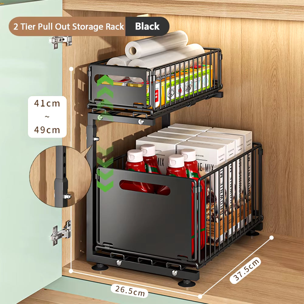 Maximize Your Space with Our Easy Installation Slide-Out Kitchen Storage Rack for Spice and Seasoning Organization