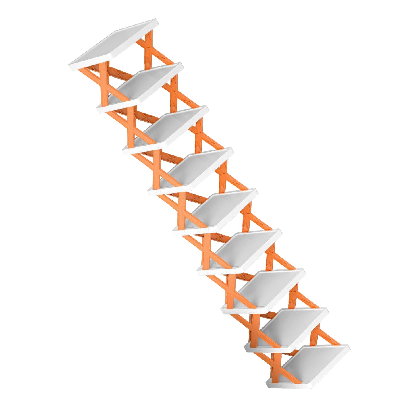 9 Tiers Shoe Rack Organizer, 9 Pairs of Shoes Narrow Entryway Shoe Rack Plastic Vertical Shoe Storage Organizer Space Saving Free Standing Shoes Storage Shelf Closet Hallway, Orange