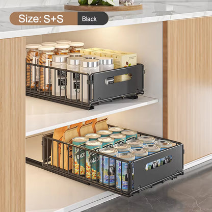 Maximize Your Space with Our Easy Installation Slide-Out Kitchen Storage Rack for Spice and Seasoning Organization