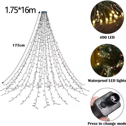 400 LED Christmas Tree Lights Christmas Lights for Indoor and Outdoor Decoration Outdoor Waterfall Lights Christmas Decoration