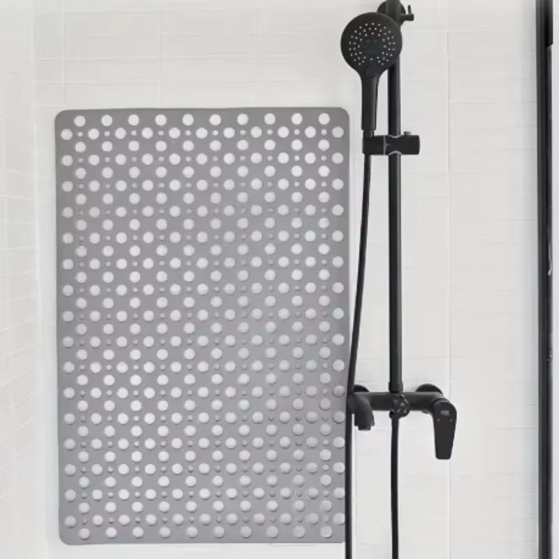 Square Non-Slip Bathroom Mat with Suction Cup and round Hole Design Shower Anti-Fall Household Shower Massage Quick Drainage Mat